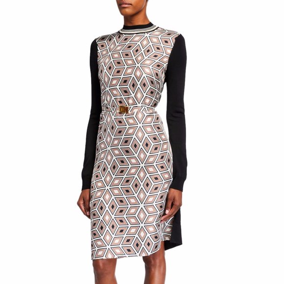 tory burch silk front sweater dress
